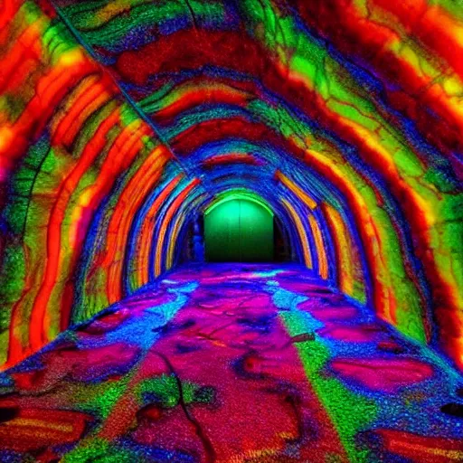 Image similar to psychadelic RGB basement, perfect for smoking dmt, photograph 4k