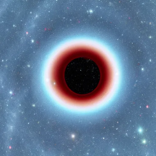 Prompt: at the edge of the universe, a black hole, a white hole, a red hole, a blue hole, a wormhole, and an ice hole