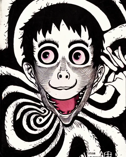 Prompt: Junji Ito's Uzumaki, movie poster