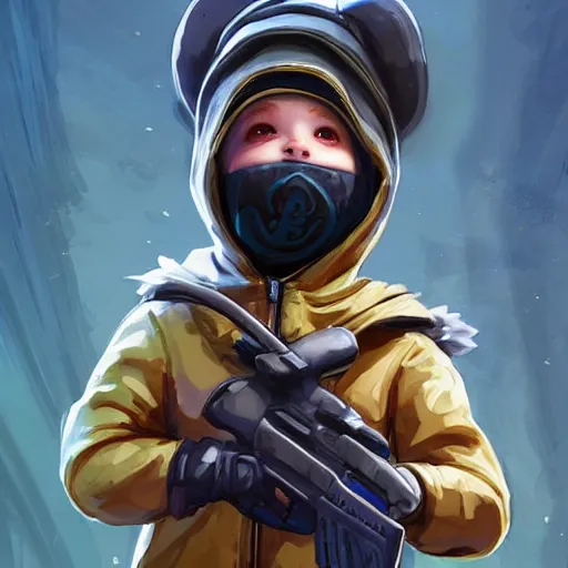 Prompt: baby Angel cherub,wearing a halo, ski mask, balaclava, wearing angel halo covered face, hoodie, hip hop golden necklace fantasy art apex fortnite Video game icon, 2d game art gta5 cover , official fanart behance hd artstation by Jesper Ejsing, by RHADS, Makoto Shinkai and Lois van baarle, ilya kuvshinov, rossdraws