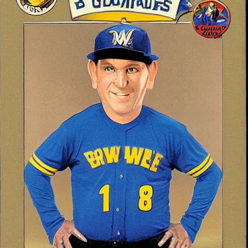 Image similar to Sloth from The Goonies rookie baseball card for the Milwaukee Brewers