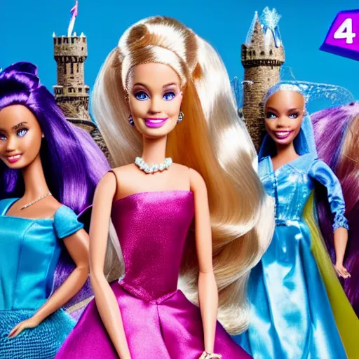 Image similar to barbie and the diamond castle live action remake, 4 k, film still, live action, realistic, human, actress