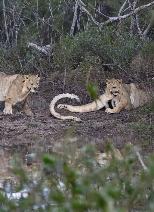 Image similar to destructive snowball in the forests of north africa, among the lions - crocodiles