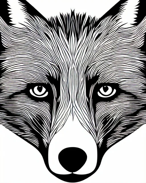 Prompt: fox portrait close - up. color halftones vector art. stylized.