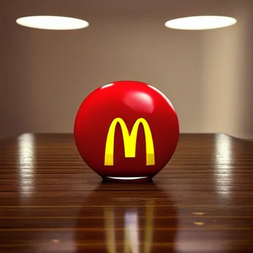 Prompt: A McDonald’s burger in a spherical glass container octane render 3d art trending