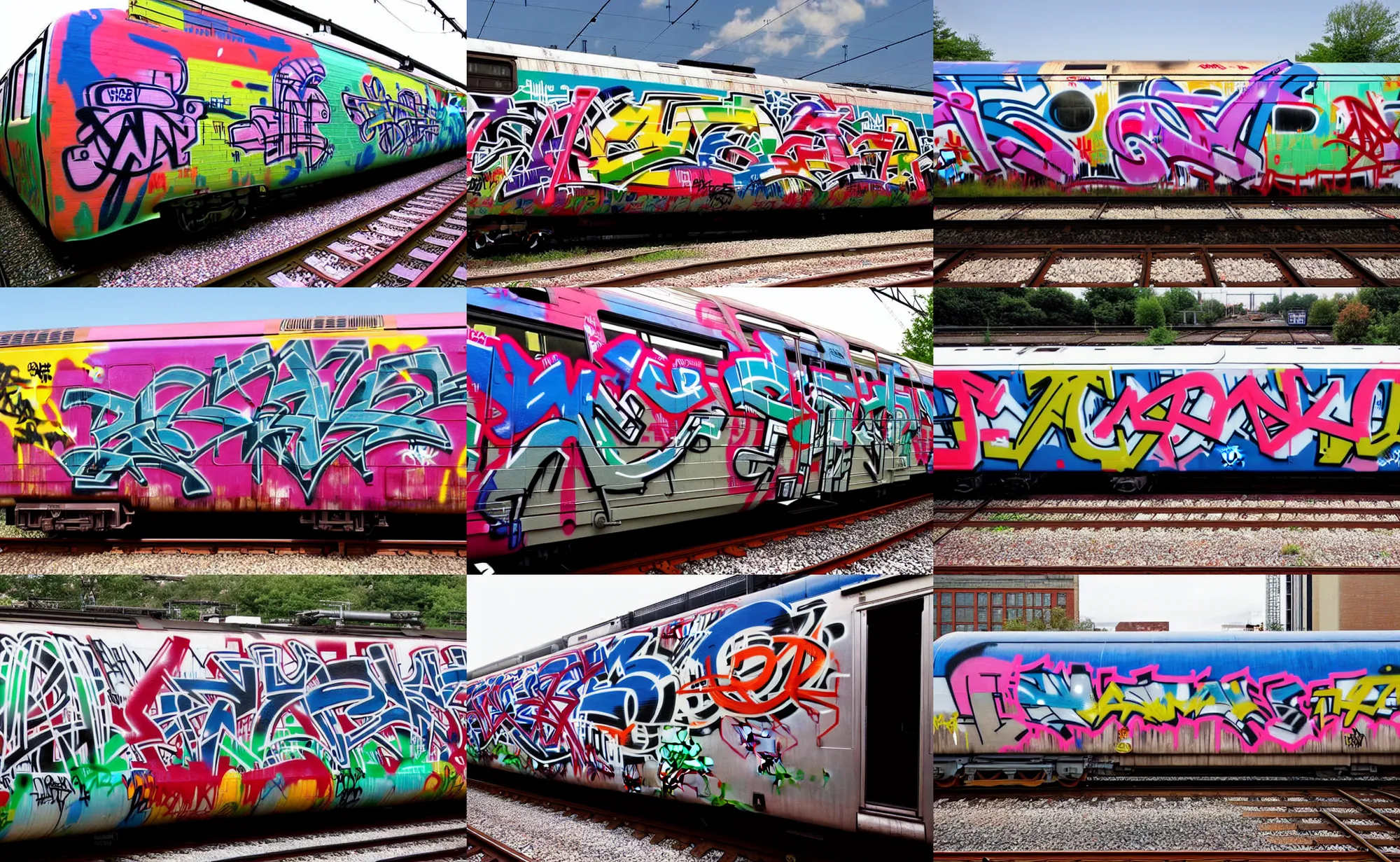 Prompt: a train covered with graffiti by martha cooper