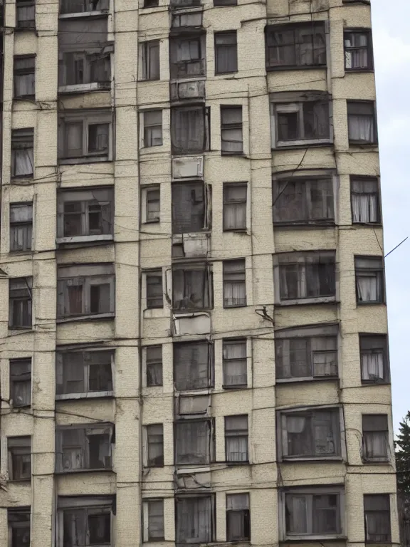 Image similar to soviet apartment building, photo, full shot