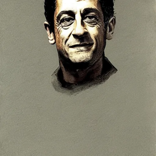 Image similar to a high quality and very detailed portrait of Nicolas Sarkozy, by Andrei Rublev