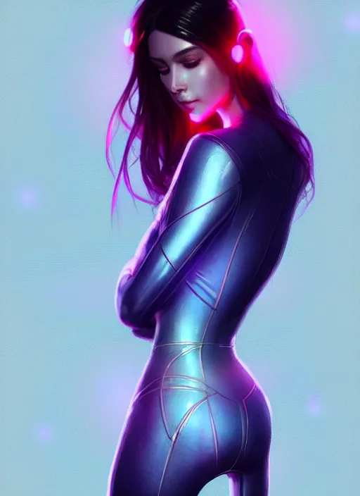 Prompt: portrait of european female humanoid, transparent clothing, elegant, cyber neon lights, highly detailed, digital illustration, trending in artstation, trending in pinterest, glamor pose, concept art, smooth, sharp focus, art by artgerm and greg rutkowski