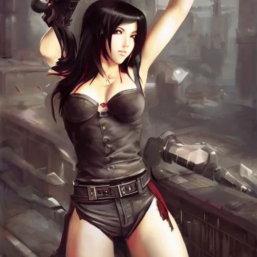 Prompt: tifa lockhart by Stanley Artgerm Lau, WLOP, Rossdraws, James Jean, Andrei Riabovitchev, Marc Simonetti