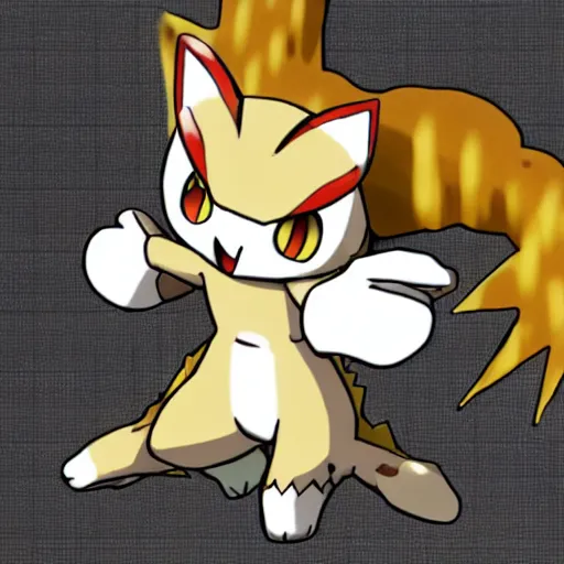 Image similar to photo of meowth from pokemon crucifixion