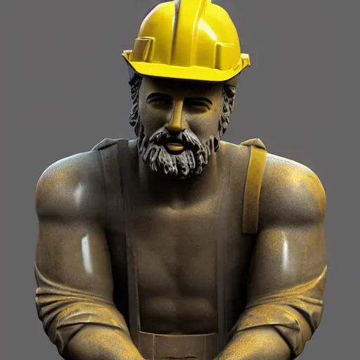Prompt: greek statue of bob the builder, magnificent aesthetic, realistic, detailed statue, artstation, elegant