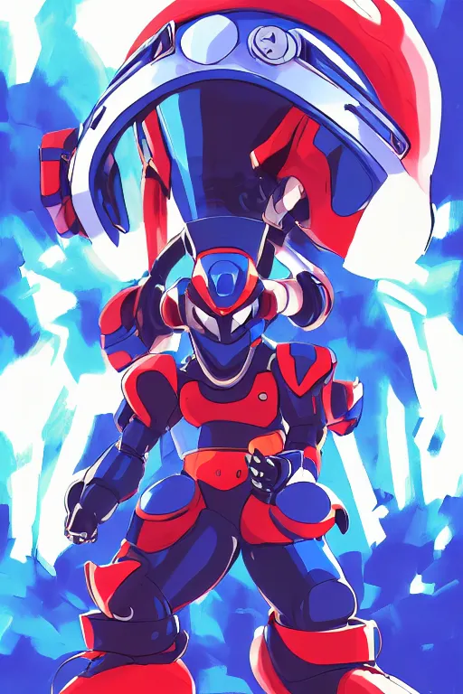 Image similar to robot ninja mask helmet megaman x zero rockman 2 0 2 2 switch game boss legacy collection fanart artsation, art gta 5 comics, behance hd by jesper ejsing, by rhads, makoto shinkai and lois van baarle, ilya kuvshinov, rossdraws global illumination ray tracing