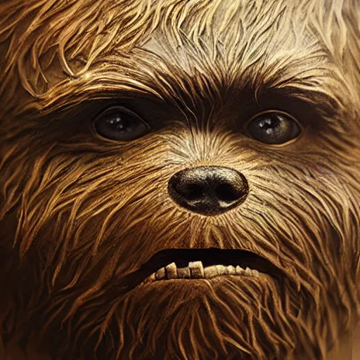 Image similar to hyperrealistic mixed media image of matt damon disguised as an ( ( ewok ) ), stunning 3 d render inspired art by istvan sandorfi and greg rutkowski, perfect facial symmetry, realistic, highly detailed attributes and atmosphere, dim volumetric cinematic lighting, 8 k octane extremely hyper - detailed render, post - processing, masterpiece,