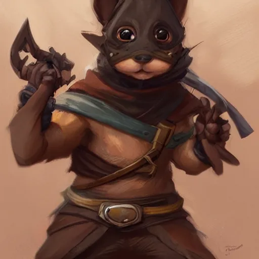 Prompt: cute little anthropomorphic Guinea Pig Ninja , tiny, small, short, Detailed Ninja outfit, cute and adorable, pretty, beautiful, DnD character art portrait, matte fantasy painting, DeviantArt Artstation, by Jason Felix by Steve Argyle by Tyler Jacobson by Peter Mohrbacher, cinematic lighting