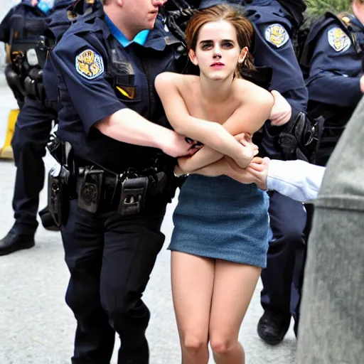 Prompt: emma watson being arrested