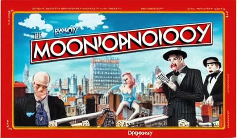 Prompt: the box art for monopoly : seventh seal edition