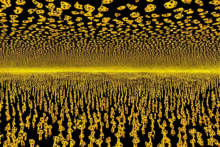 Image similar to Yayoi Kusama infinity room filled with pikachus photorealistic hyperdetailed 35mm 4k