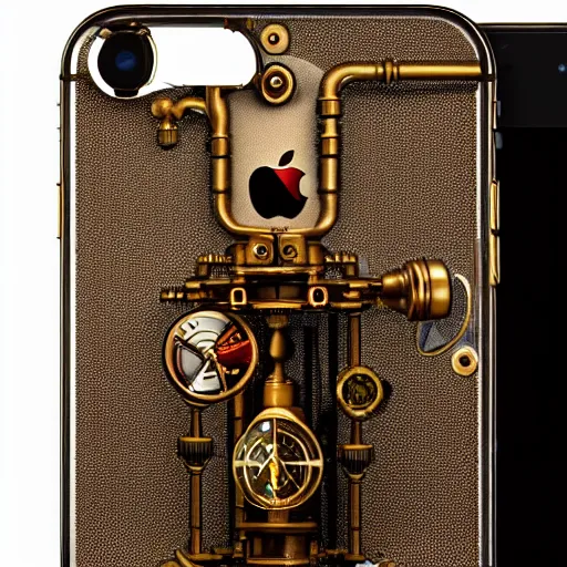Image similar to a steampunk iPhone