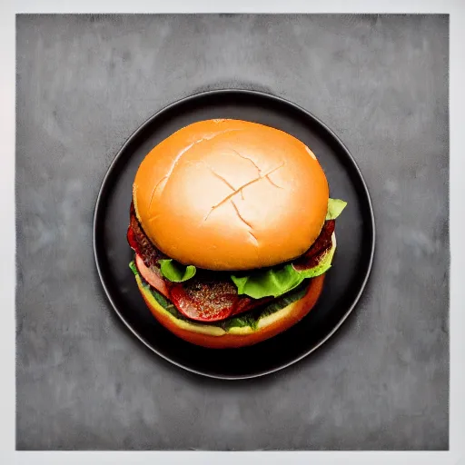 Prompt: the least appetizing hamburger you can imagine, professional food photography, very detailed, studio lighting