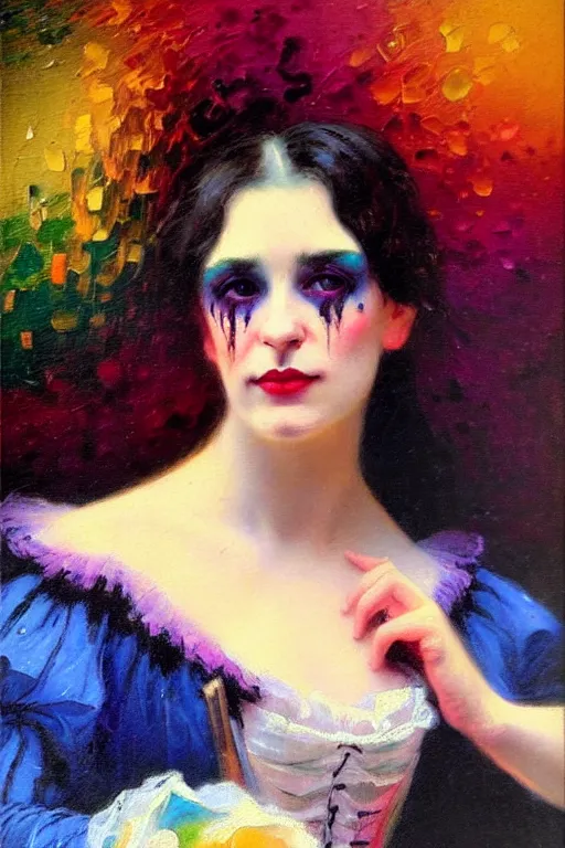 Prompt: impressionist brushstrokes!!!! lisa frank and richard schmid and jeremy lipking victorian loose genre loose painting full length portrait painting of a victorian vampire