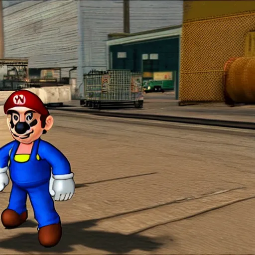 Prompt: mario in gta san andreas