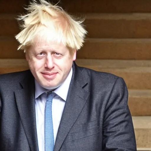 Prompt: boris johnson with an emo hairstyle