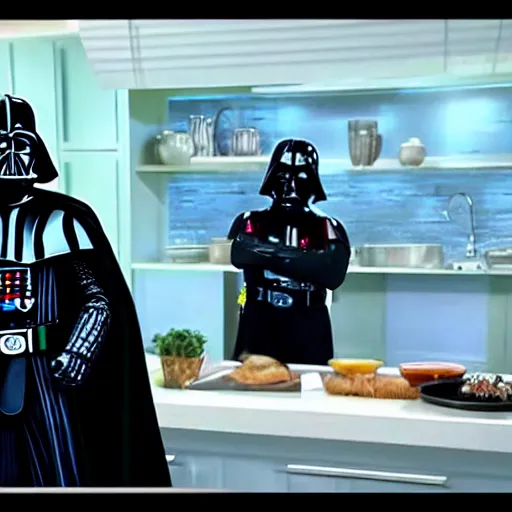 Image similar to darth vader on a cooking show, hd, 4 k, intricate detail