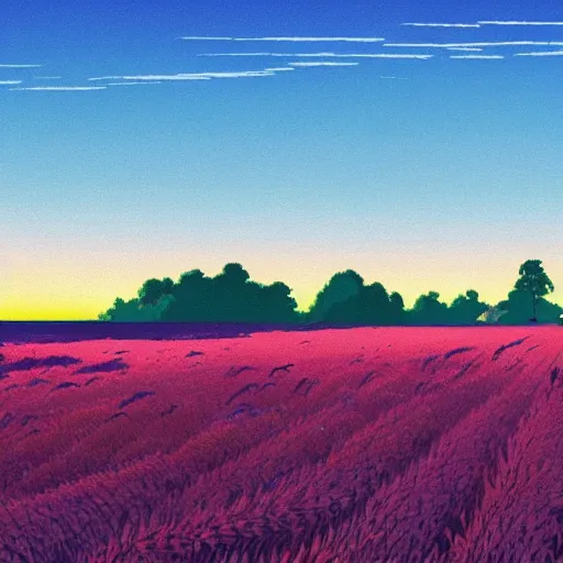 Image similar to sharp focus, breath taking beautiful, Aesthetically pleasing, gouache field of grain at golden hour, digital concept art background by Hayao Miyazaki and Studio Ghibli, fine art, official media, high definition, illustration, ambient lighting, HDR, HD, 8K, award winning, trending, featured, masterful, dynamic, energetic, lively, elegant, intricate, complex, highly detailed, Richly textured, Rich vivid Color, masterpiece.