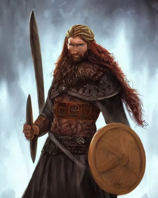 Prompt: a viking superhero in the style of lise deharme