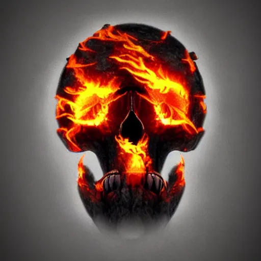 Image similar to a skull on fire, 3 d, highly detailed, digital art, artstation, concept art, trending