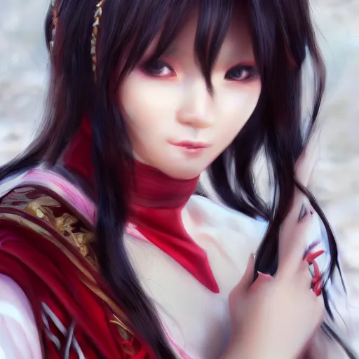 Prompt: realistic beautiful gorgeous natural cute real cosplay Yae Miko from Genshin Impact art drawn full HD 4K highest quality in artstyle by professional artists WLOP, Taejune Kim Artstation