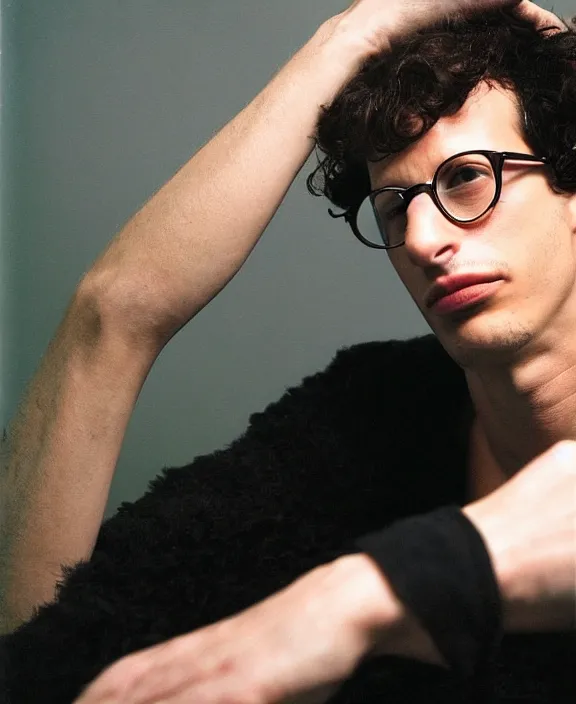 Image similar to portrait of andy samberg photographed by nan goldin