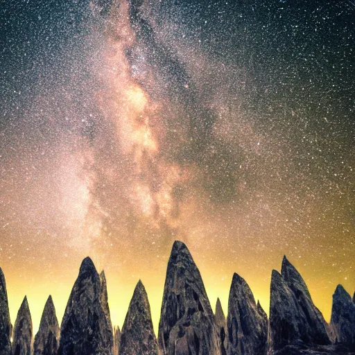 Image similar to a futaristic crystal city with elves. the milky way is in the sky