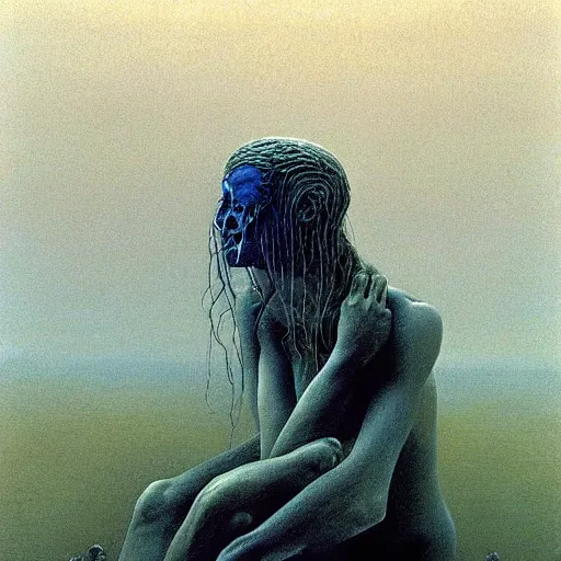 Image similar to an amazing masterpiece of art by gerald brom, Zdzisław Beksiński, z