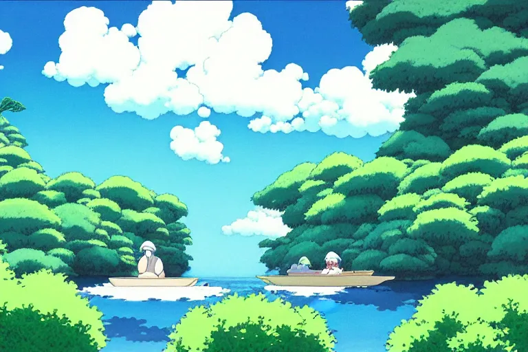 Image similar to tranquility and serenity by studio ghibli