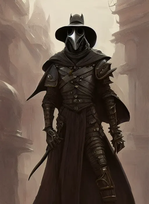 Image similar to medieval plague doctor wearing a metal armor, elegant, digital painting, concept art, smooth, sharp focus, illustration, from StarCraft by Ruan Jia and Mandy Jurgens and Artgerm and William-Adolphe Bouguerea