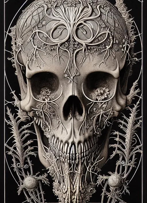 Image similar to art forms of nature by ernst haeckel, memento mori by arthur rackham, ornate antique porcelain beautiful skull mask, ultrasharp, photorealistic, hyperdetailed, octane render, polished, art nouveau, neo - gothic, gothic, intricate ornamental organic filigree, art nouveau botanicals, art forms of nature by ernst haeckel, horizontal symmetry, symbolist, visionary