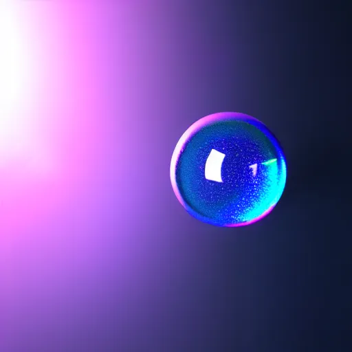 Prompt: iridescent bubble in space, volumetric light, octane render, glass shader