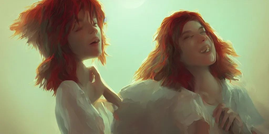 Prompt: sing with me, if it's just for today,, global lighting, digital art, artstation