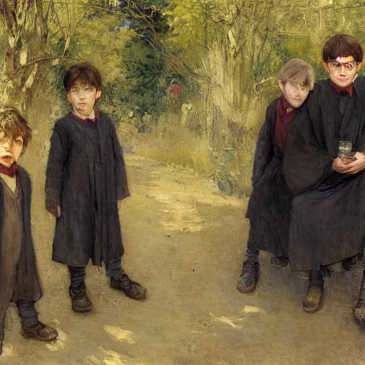 Image similar to harry potter, by jules bastien - lepage