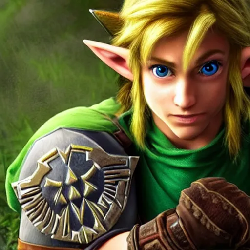 Prompt: stunning award winning hyperrealistic hdr 8 k highly detailed portrait photo of link ( the legend of zelda ) as a real human