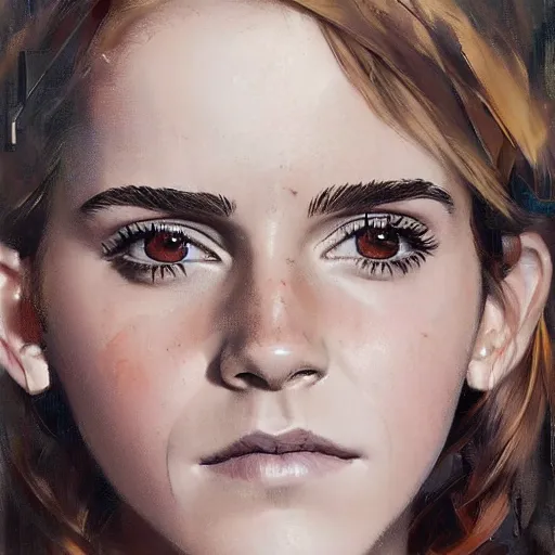 Image similar to emma watson by Sandra Chevrier by Richard Schmid by Jeremy Lipking by moebius by atey ghailan