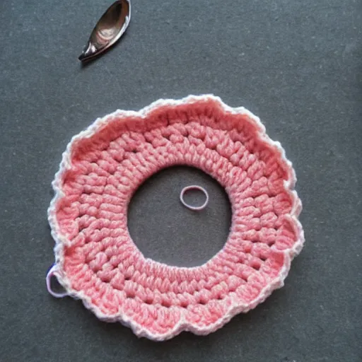 Prompt: crocheted lard