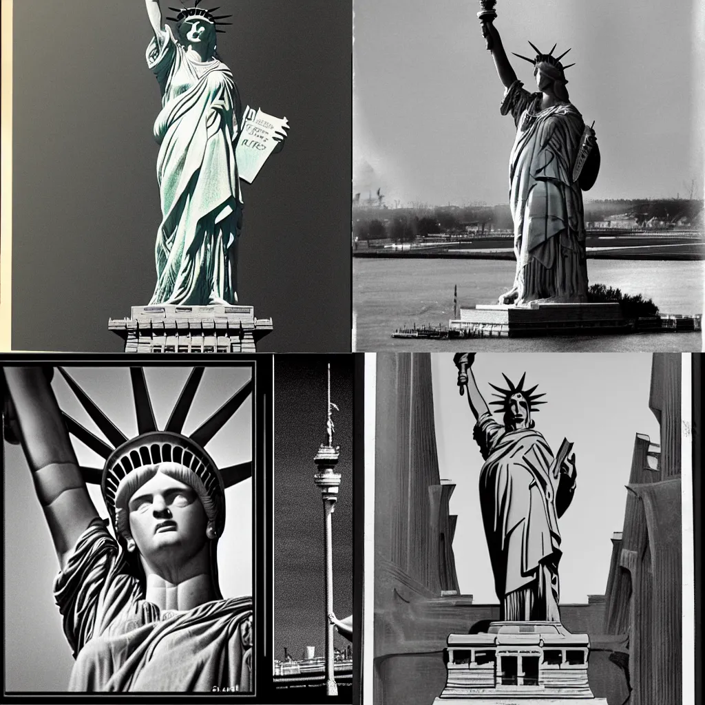 Prompt: lady liberty as a real woman on photograph