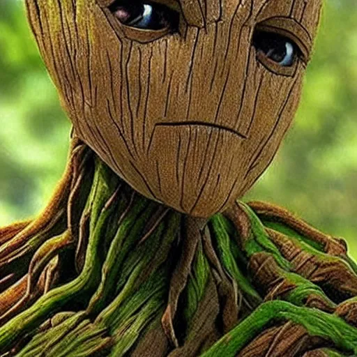 Prompt: groot with beard