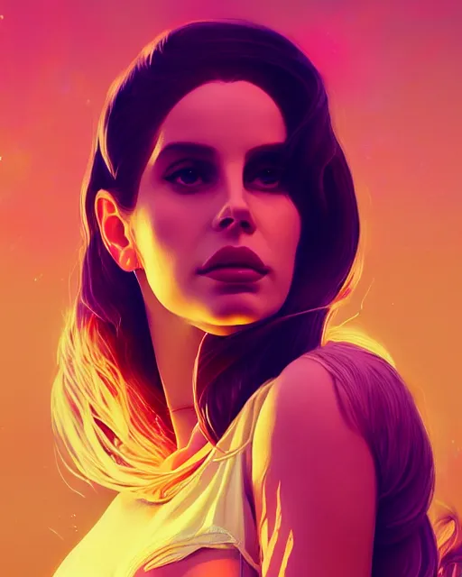 Image similar to portrait of lana del rey as a cyborg. intricate abstract. intricate artwork. by tooth wu, wlop, beeple, dan mumford. octane render, trending on artstation, greg rutkowski very coherent symmetrical artwork. cinematic, hyper realism, high detail, octane render, 8 k, iridescent accents