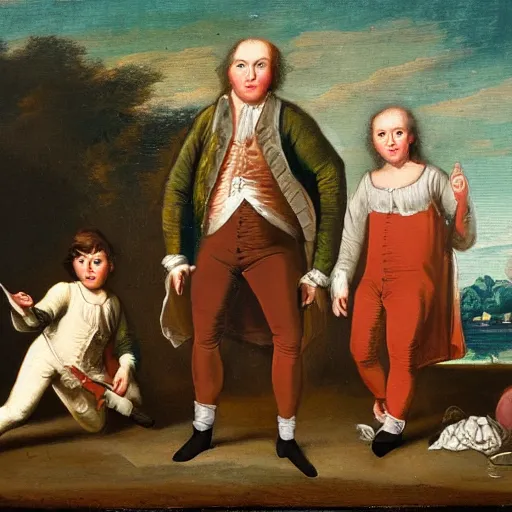 Prompt: me and the boys at 3 am looking for beans, 1 8 th century painting