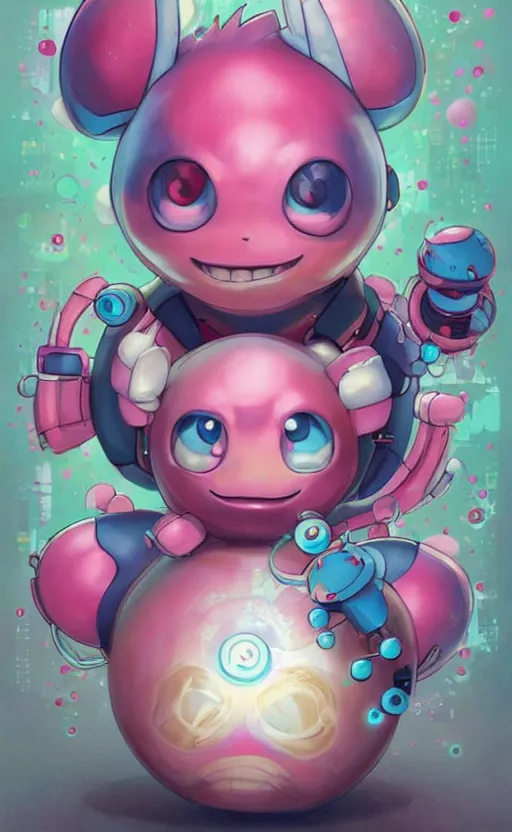 lofi BioPunk Pokemon JigglyPuff portrait Pixar style, Stable Diffusion