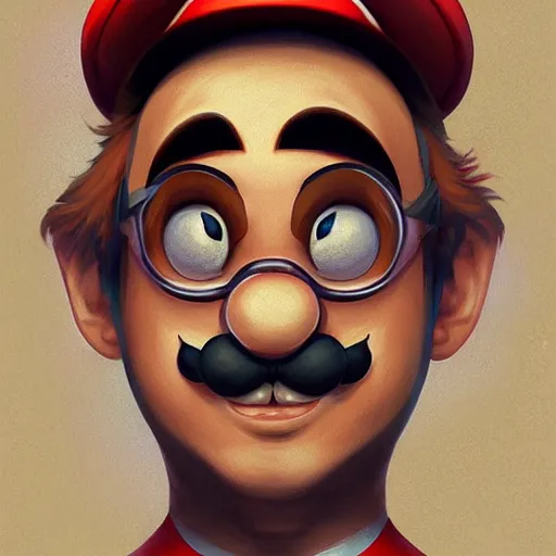 Image similar to Portrait Cat as Super Mario from Super Marios Bros, Nintentdo, highly detailed, digital painting, artstation, concept art, smooth, sharp focus, illustration, art by artgerm and greg rutkowski and alphonse mucha